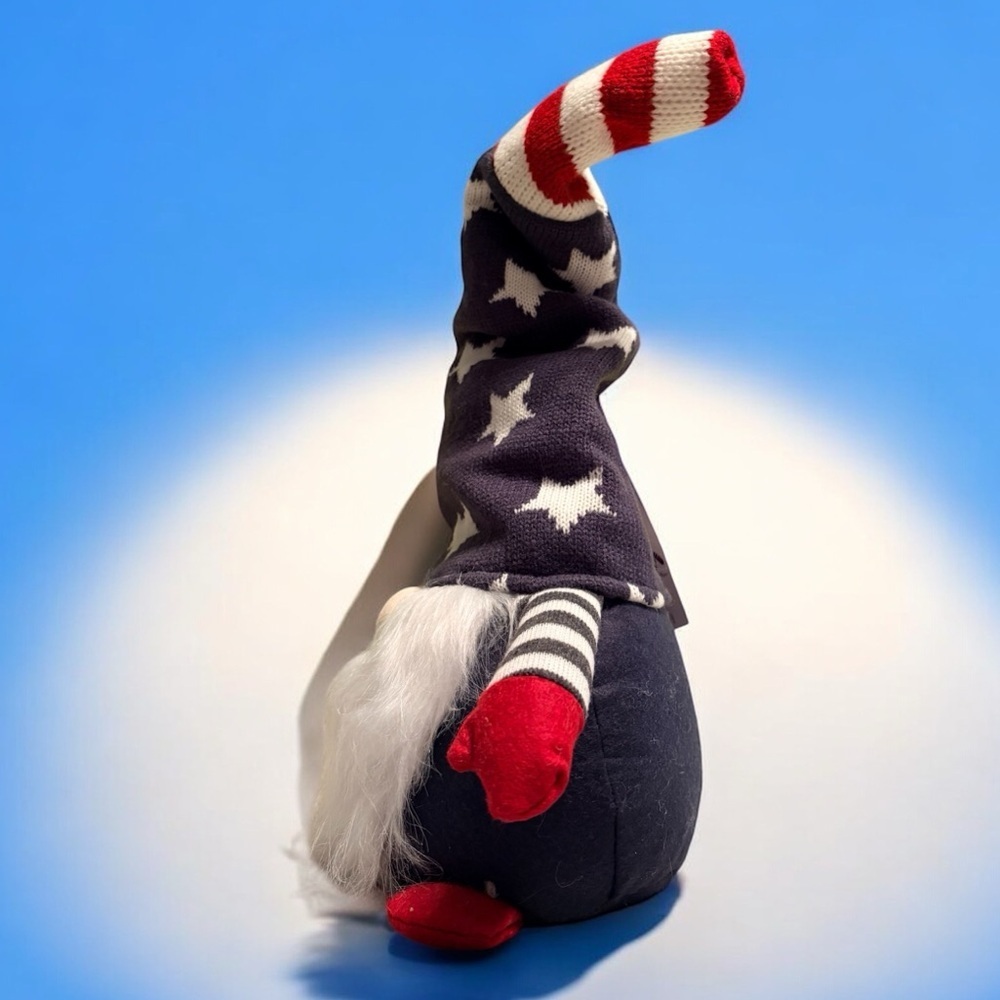 Patriotic 20” Gnome Plush 3 Wick Candle,  30” x 60” American Flag Beach Towel - Picture 4 of 16